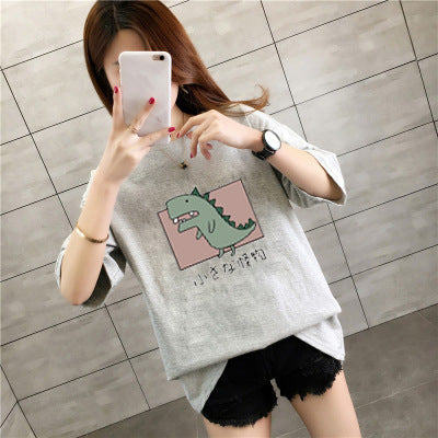 Summer Short Sleeve T-shirt Women's Clothing Student Korean Style Loose Plus Size Women's Clothing All-match Top