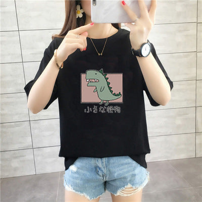 Summer Short Sleeve T-shirt Women's Clothing Student Korean Style Loose Plus Size Women's Clothing All-match Top